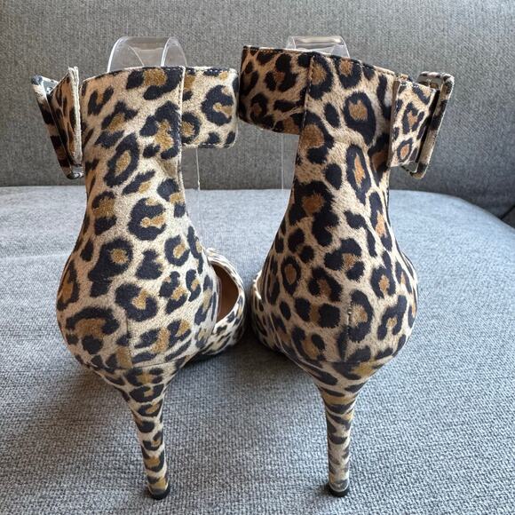 Diane Von Furstenberg Animal Print Ankle Strap Pumps Heels Leather Womens Sz 7.5 - Picture 5 of 14